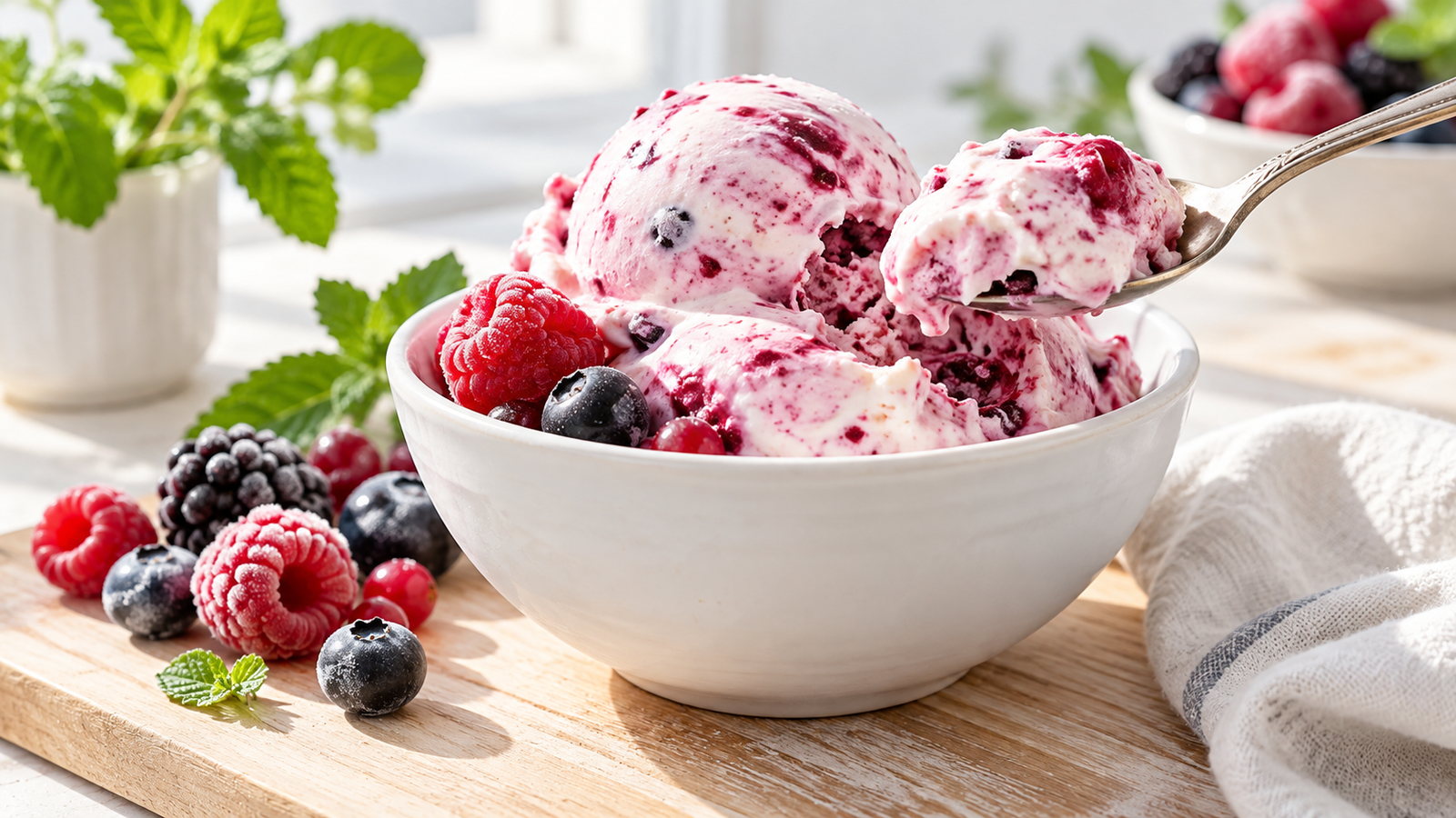 Proteinis af frosne bær og skyr