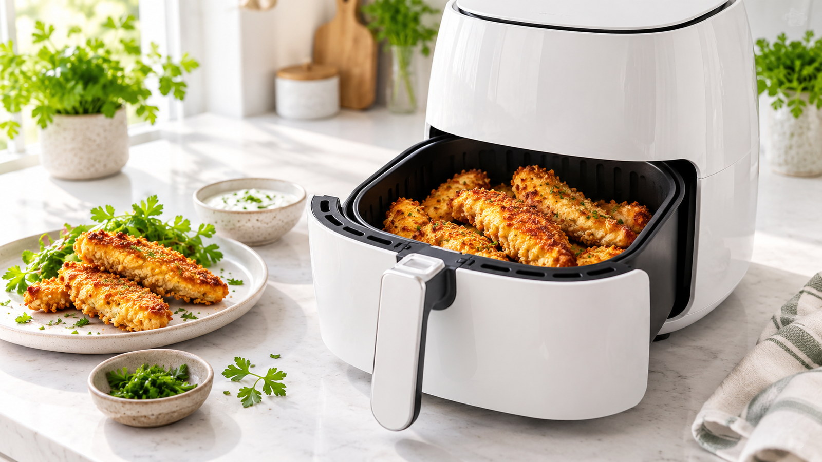 Sprøde kyllingestrimler i air fryer