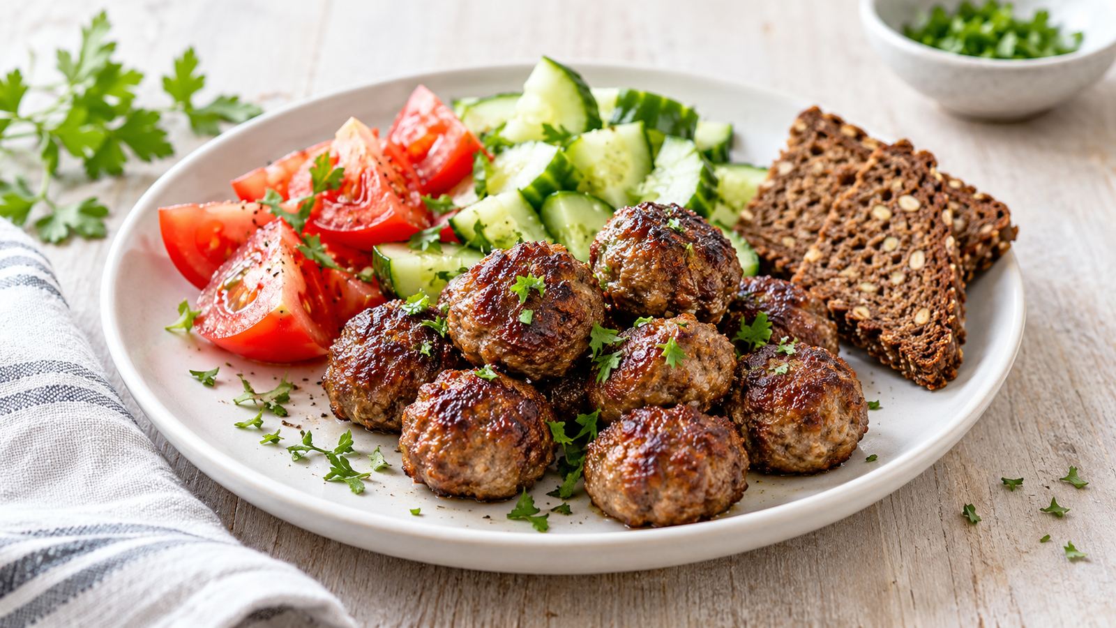 Mini-frikadeller af oksekød i air fryer