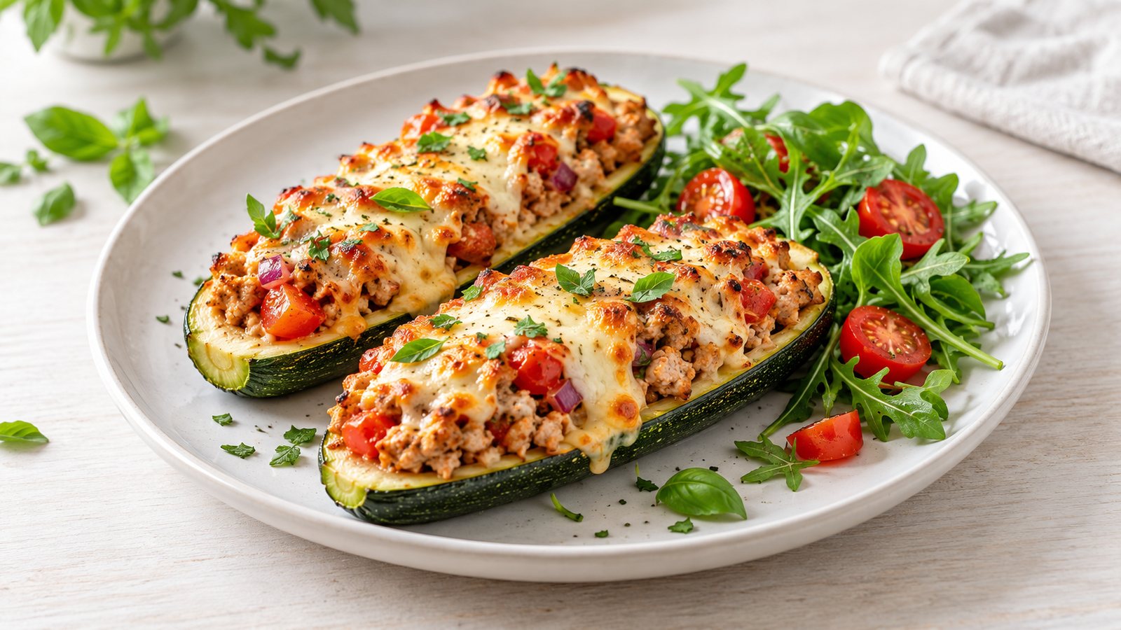 Fyldte squashbåde i air fryer