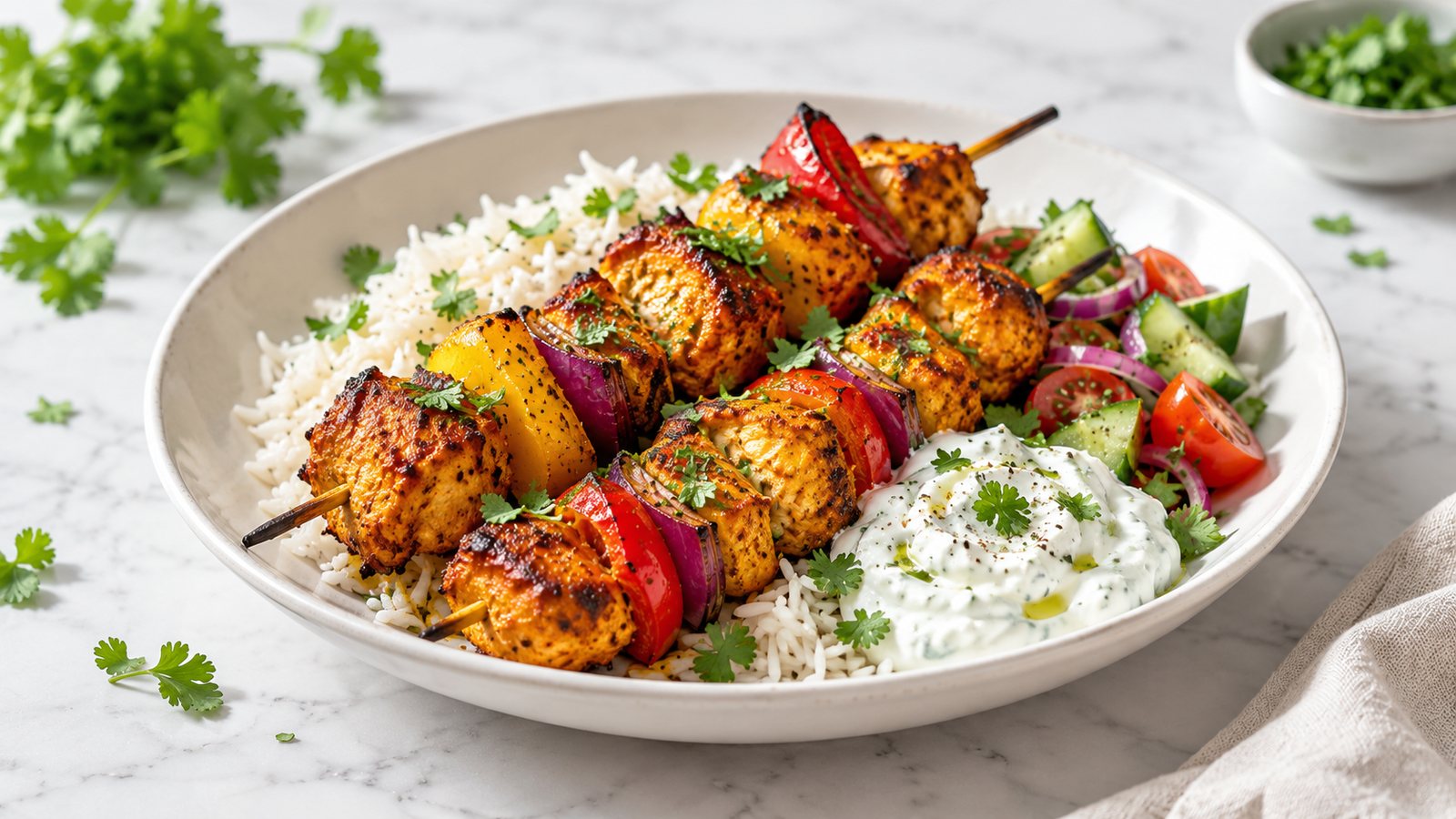Tandoori-kyllingespyd i air fryer