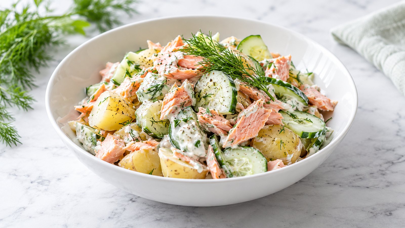 Kold laks med kartoffelsalat